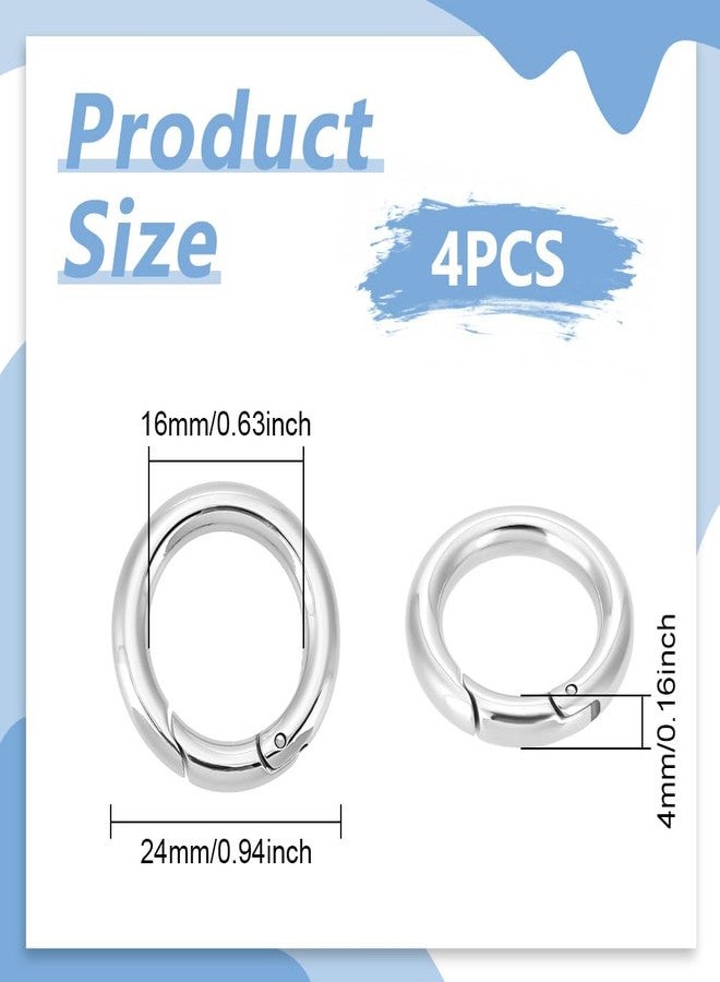 UNICRAFTALE UNICRAFTAL 4pcs 24mm Spring Gate Rings Stainless Steel Spring Ring Clasps Closed Ring Clasps O Rings Clasp Connector Findings for DIY Jewelry Making, Stainless Steel Color, Inner Dia 16mm - Image 3