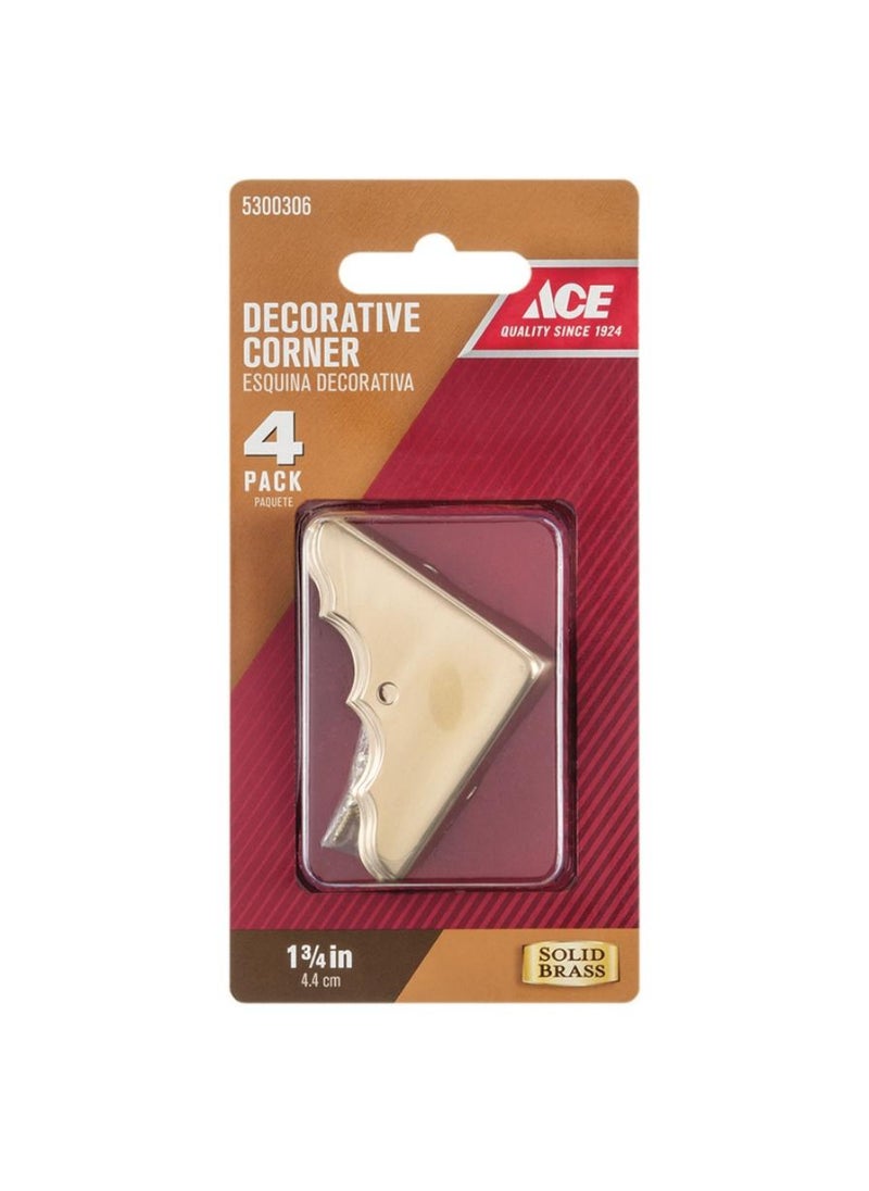 ACE Ace Brass Decorative Corners 4.4cm 4Pcs 
