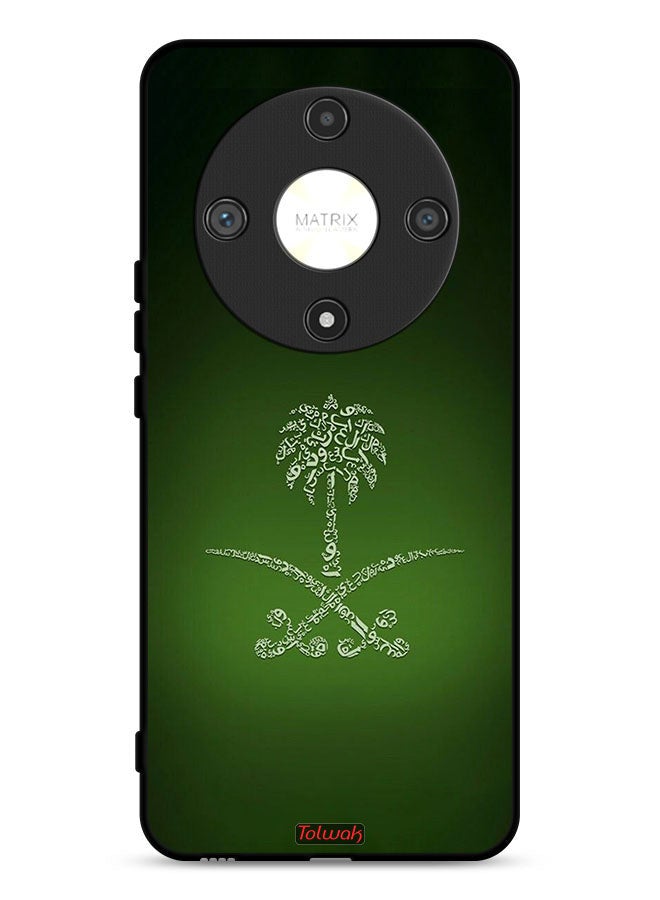 Tolwak غطاء حماية لهاتف Honor X9b 5G بتصميم قديم يحمل شعار المملكة العربية السعودية - Image 1