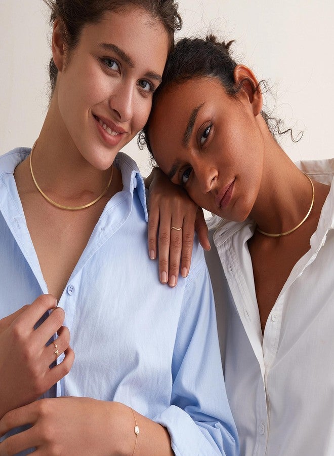 Sanfenly Choker Collar for Women 14K Gold Plated Stainless Steel Metal Collar Choker Necklace Statement Bangle Necklace for Women - Image 5