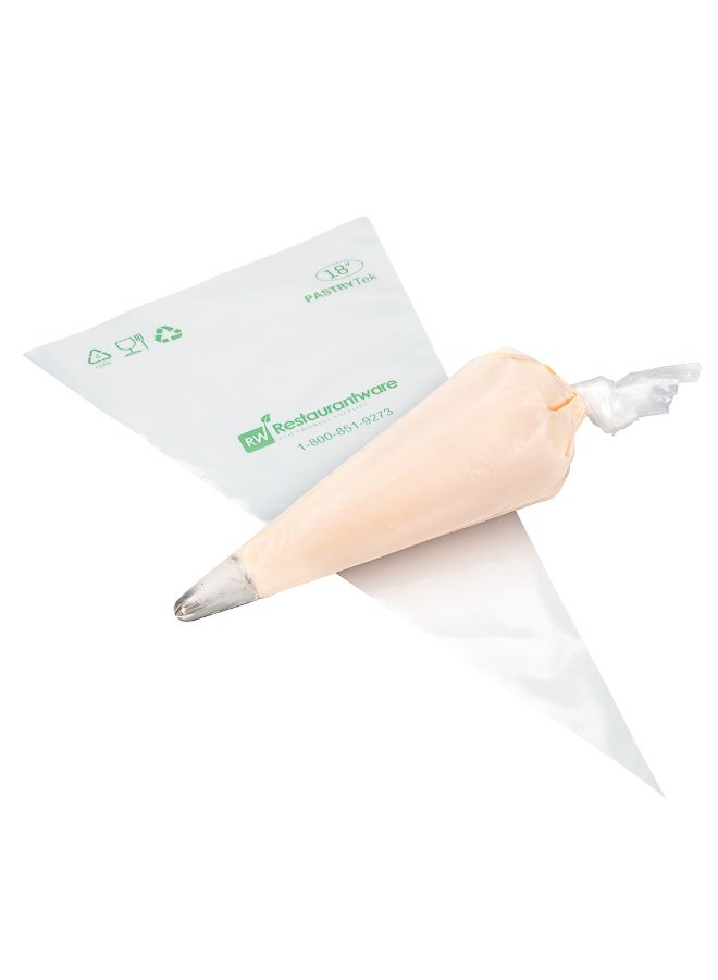 Restaurantware أكياس تزيين المعجنات بقطر 18 بوصة، 100 كيس لتزيين المعجنات - قابلة للاستخدام مرة واحدة، من الدرجة الغذائية، أكياس بلاستيكية شفافة لتزيين، غير قابلة للانزلاق، لتزيين الكب كيك، الكعك، والفطائر - Image 2