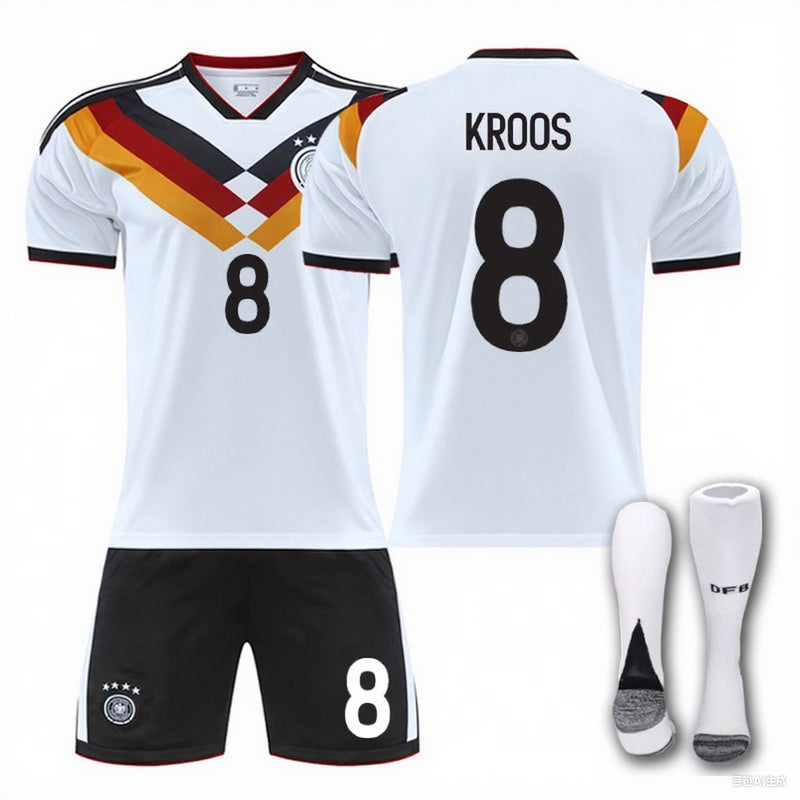 2526 World Cup Germany Home Football Jersey No. 8 Kroos No. 13 Müller Jersey 3XL Plus Size Summer - Image 3