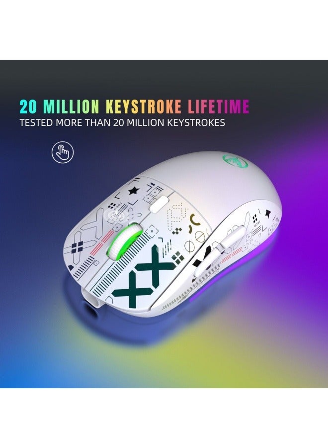 Wireless gaming mouse RGB luminous TYPE-C charging mouse water transfer printing three-mode 2.4G dual bluetooth 5.0 - Image 4