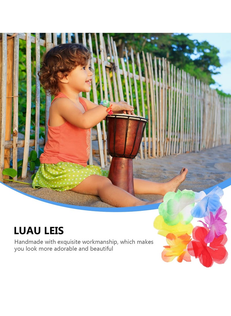 SOLARAE Tropical Floral Hawaiian Wreath Bracelets - 10 Pairs of Colorful Wristbands for Summer Beach Vacations, Pool Parties, and Festive Carnival Dance Performances. Perfect Decorative Props! - Image 3