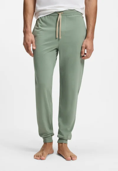 BOSS Stretch-cotton tracksuit bottoms with embroidered logo