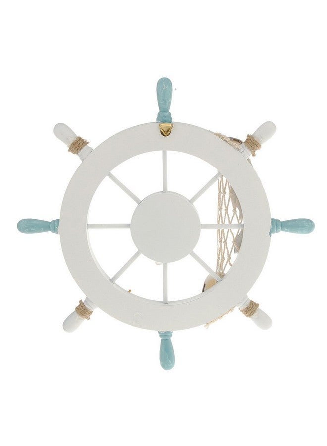 Rienar Nautischen Beach Wooden Ship Steering Wheel Fishing Net Steel Main Wall Decor (Multicolour) - Image 5