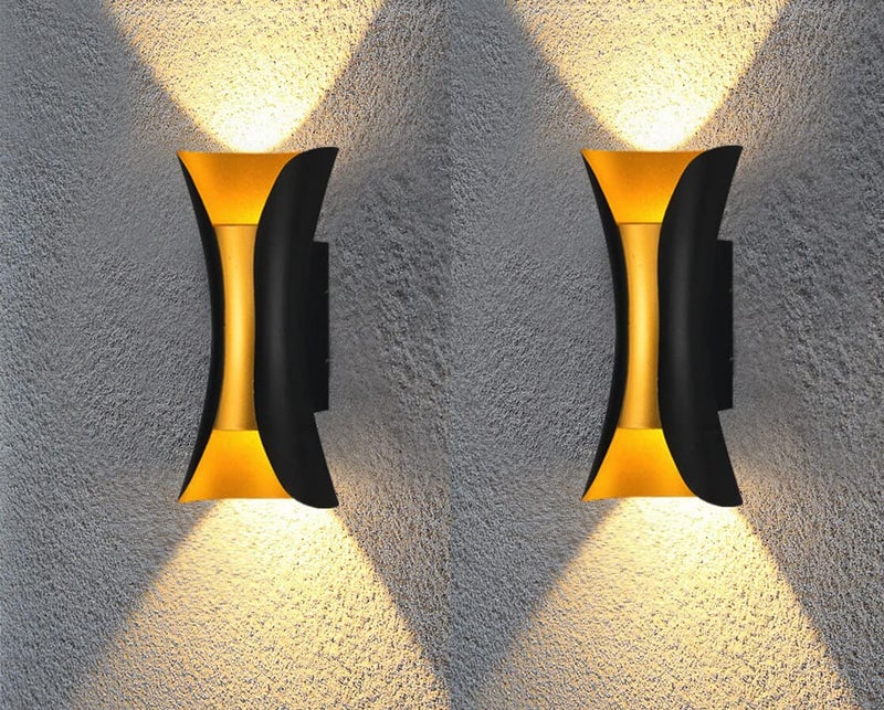 Groeien 10 Watt Waterproof Led Modern Wall Lamp Decorative Garden Lights Up And Down Outdoor Wall Light (Pack Of 2)(Aluminium) - Image 1