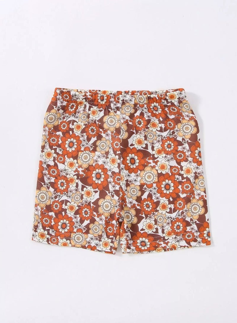 Toddler Girls 2pcs Floral Print Biker Shorts - Image 5