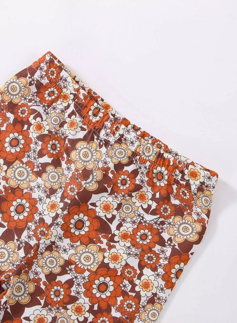 Toddler Girls 2pcs Floral Print Biker Shorts - Image 3