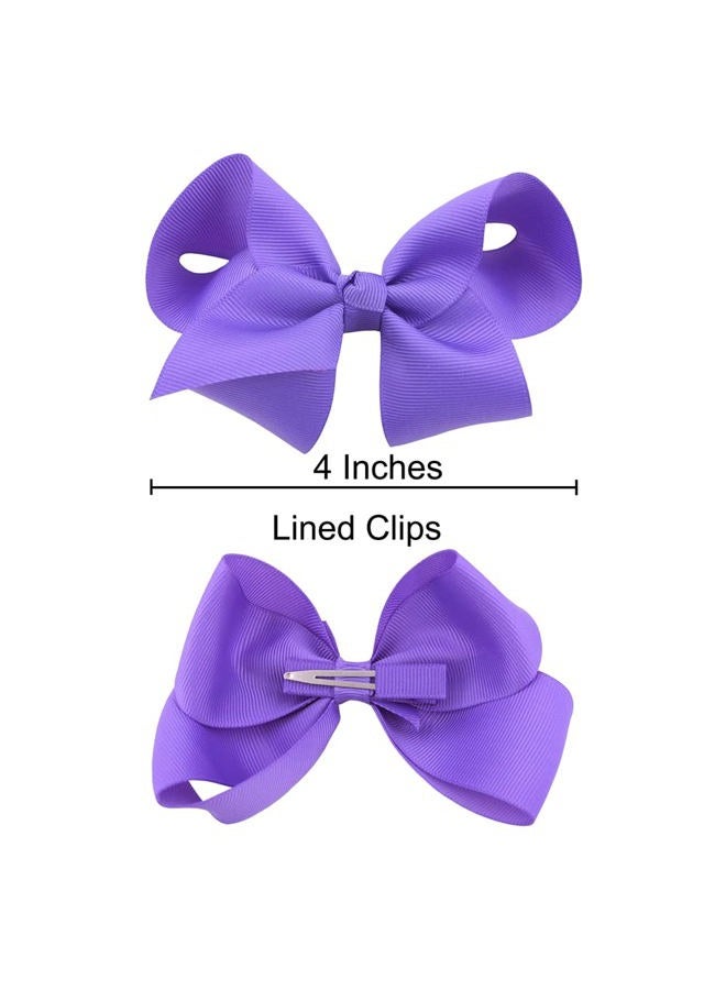 Sugarmelon 24Colors Boutique Hair Bow Clips for Little Girls - Grosgrain Ribbon Alligator Hair Clip Toddler Baby Girl School Jojo Bow Hair Accessories (24 pcs/4 Inch) - Image 3
