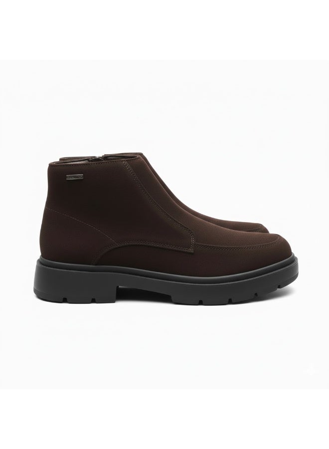 Men's half-boot with a distinctive zipper, made of elegant natural suede leather and a slip-resistant Turkish rubber sole. - Image 3