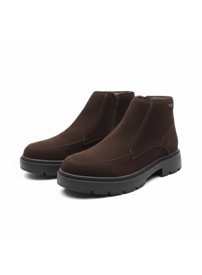 Men's half-boot with a distinctive zipper, made of elegant natural suede leather and a slip-resistant Turkish rubber sole. - Image 5