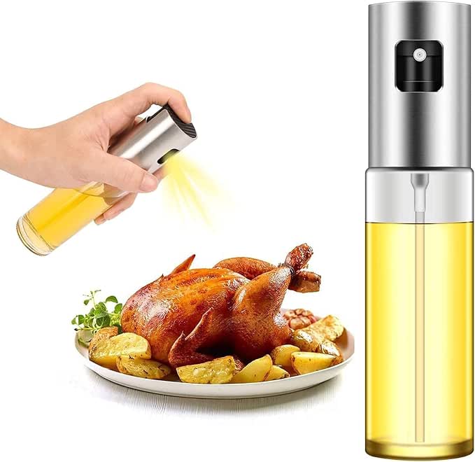ECVV Sprayer Dispenser,Olive Oil Sprayer, Spray Bottle For Oil Versatile Glass Spray Olive Oil Bottle For Cooking,Vinegar Bottle Glass,For Cooking,Baking,Roasting,Grilling
