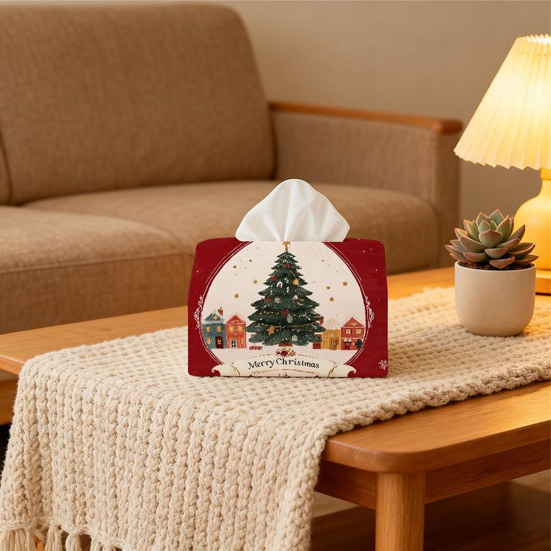 Christmas Party Tissue Box Holder For Kitchen Living Room Restaurants 1 Pack - Image 2