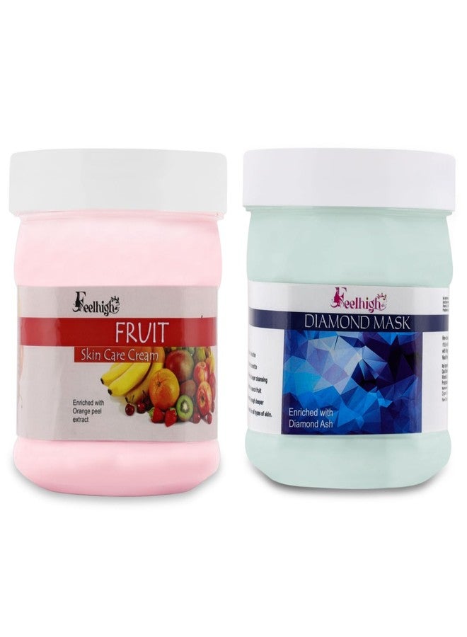 Feelhigh"Diamond Mask & Fruit Cream Combo - 500gm Each for Luminous Face and Body" - Image 1