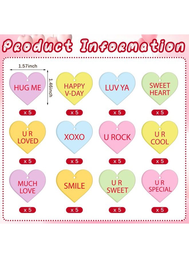 Kigeli 60 Pcs Valentine's Day Keychain Valentine Love Heart Keychain Bulk Valentine's Day Party Favors Gifts Hanging Keychain Men Women's Keyrings for Valentine's Day - Image 3