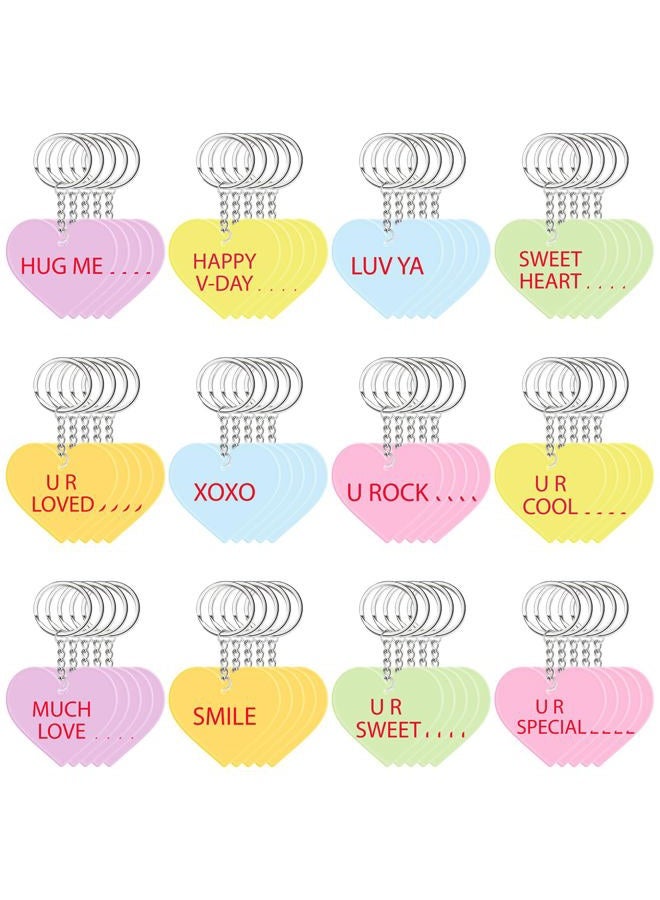 Kigeli 60 Pcs Valentine's Day Keychain Valentine Love Heart Keychain Bulk Valentine's Day Party Favors Gifts Hanging Keychain Men Women's Keyrings for Valentine's Day - Image 1
