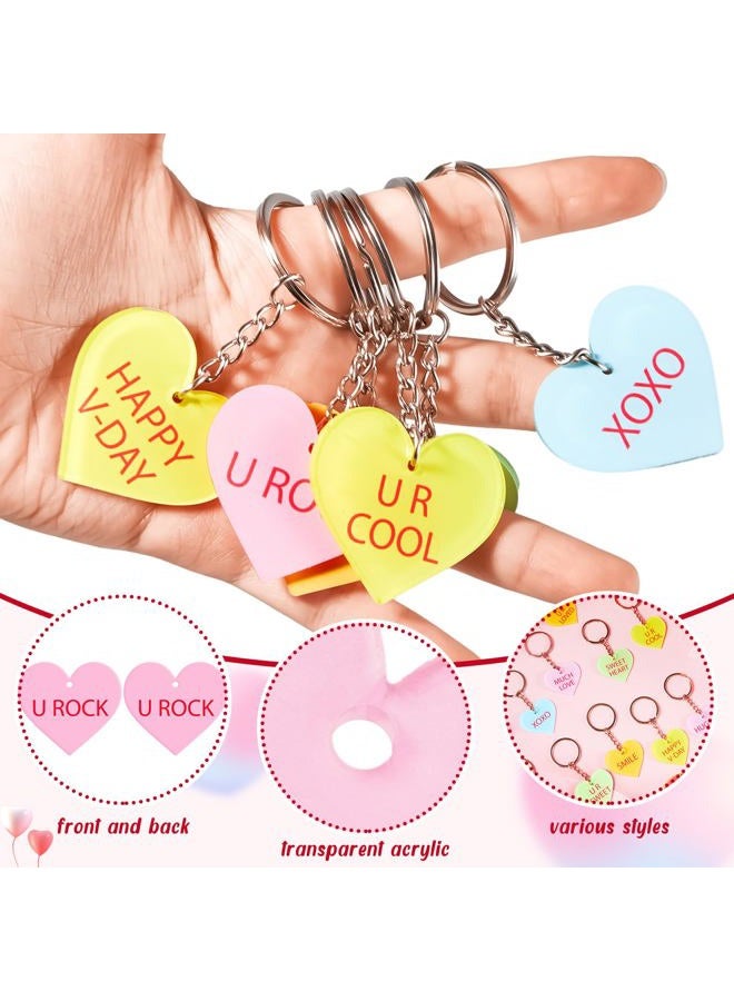 Kigeli 60 Pcs Valentine's Day Keychain Valentine Love Heart Keychain Bulk Valentine's Day Party Favors Gifts Hanging Keychain Men Women's Keyrings for Valentine's Day - Image 4