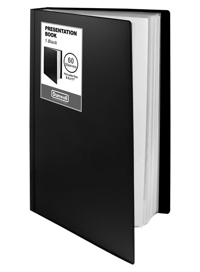 Dunwell Presentation Binder 60-Pocket, Displays 120 Pages, 8.5x11 Portfolio Binder with Plastic Sleeves, Storage and Organizer for Documents, Photos, Kids Artwork, Projects, Recipes (Black) - Image 1