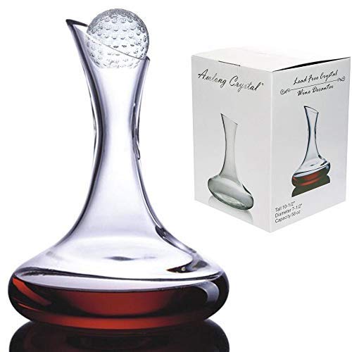 Amlong Crystal Amlong Crystal LeadFree Crystal Wine Decanter Red Wine Carafe Wine Gift Wine Accessories 58 oz with Golf Ball Stopper 