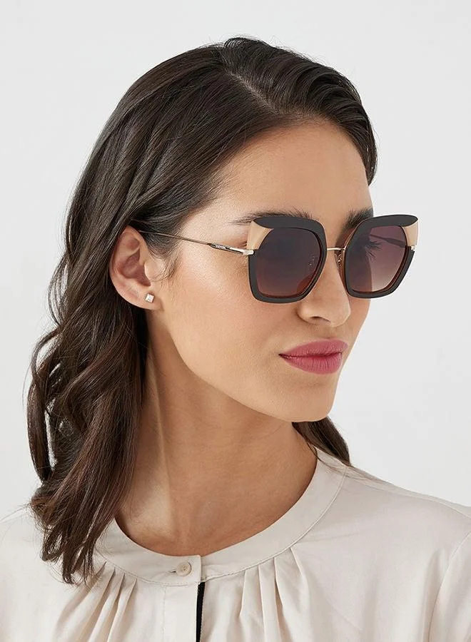 30Sundays 30Sundays SNAZZY,Women Sunglasses, Cat Eye Sunglasses, UV Protection: UV400 (Brown,Brown)