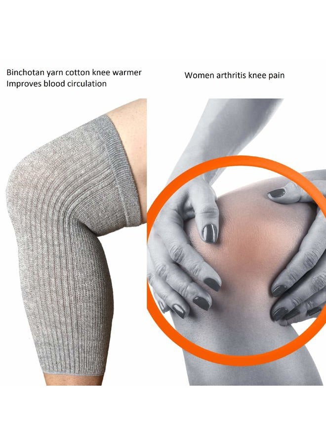 Senior Icare Knee Warmers, Elastic Cotton Sleeves - For Women, Men, Circulation Improvement And Joint Pain Relief Arthritis Knees, Knitted Binchotan Charcoal Yarn, One Pair, Made In Japan - Image 5