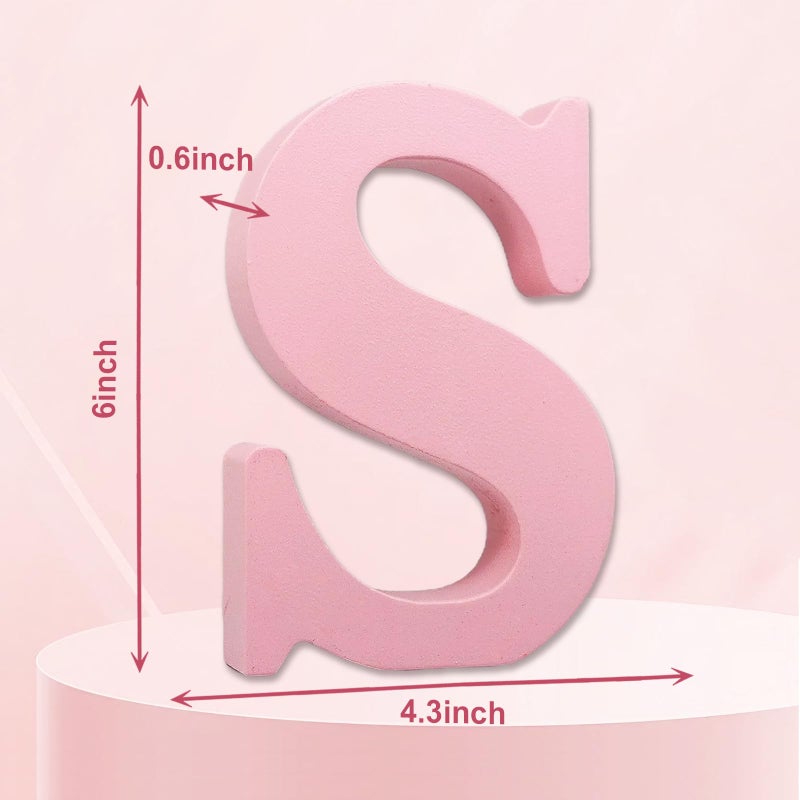 AOCEAN 6 Inch Pink Wood Letters Unfinished Wooden Letters for Wall MAGA Decorative Standing Letters Slices Sign Board for Crafts Christmas Decoration Home Party Projects (S) - Image 2