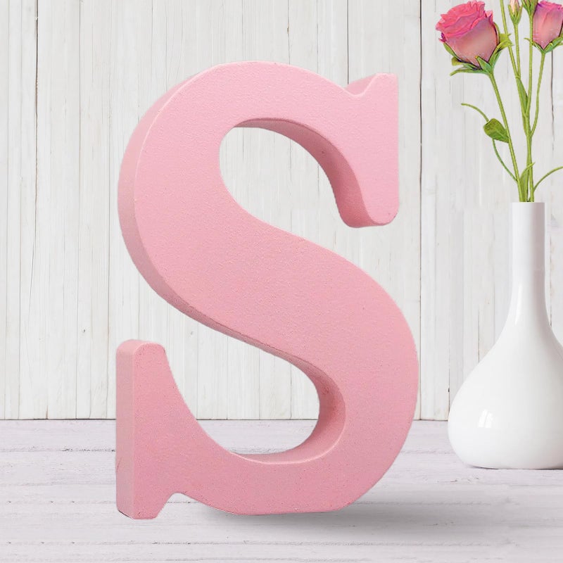 AOCEAN 6 Inch Pink Wood Letters Unfinished Wooden Letters for Wall MAGA Decorative Standing Letters Slices Sign Board for Crafts Christmas Decoration Home Party Projects (S) - Image 1