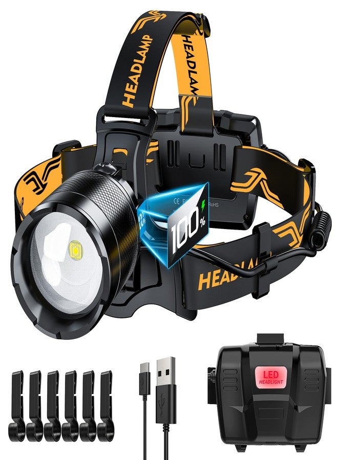 XILUO Bright Headlamp Adjustable Focus Motion Sensor Warning Light, 8 Modes 80 Hours Standby Time Head Lamp, IP65 Waterproof 125°Angle Head Lights for Hiking Camping Emergency Outdoor - Image 1