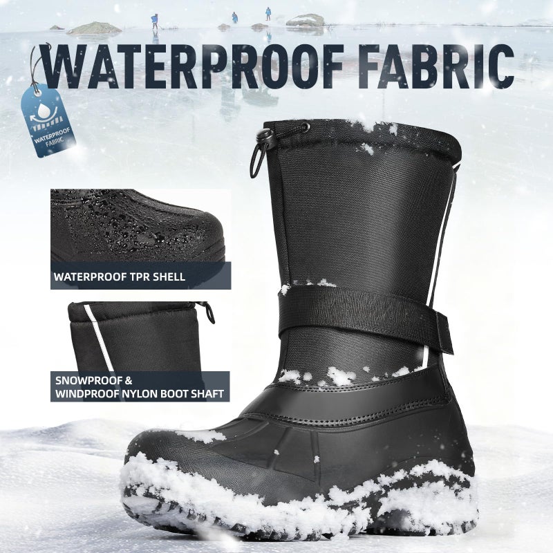 Furuian Insulated Snow Boots for Men Waterproof Winter Boots for Men Outdoor Non Slip Hiking Snow Duck Boot Mens Winter Duck Boot with an Insulated Inner Liner - Image 5