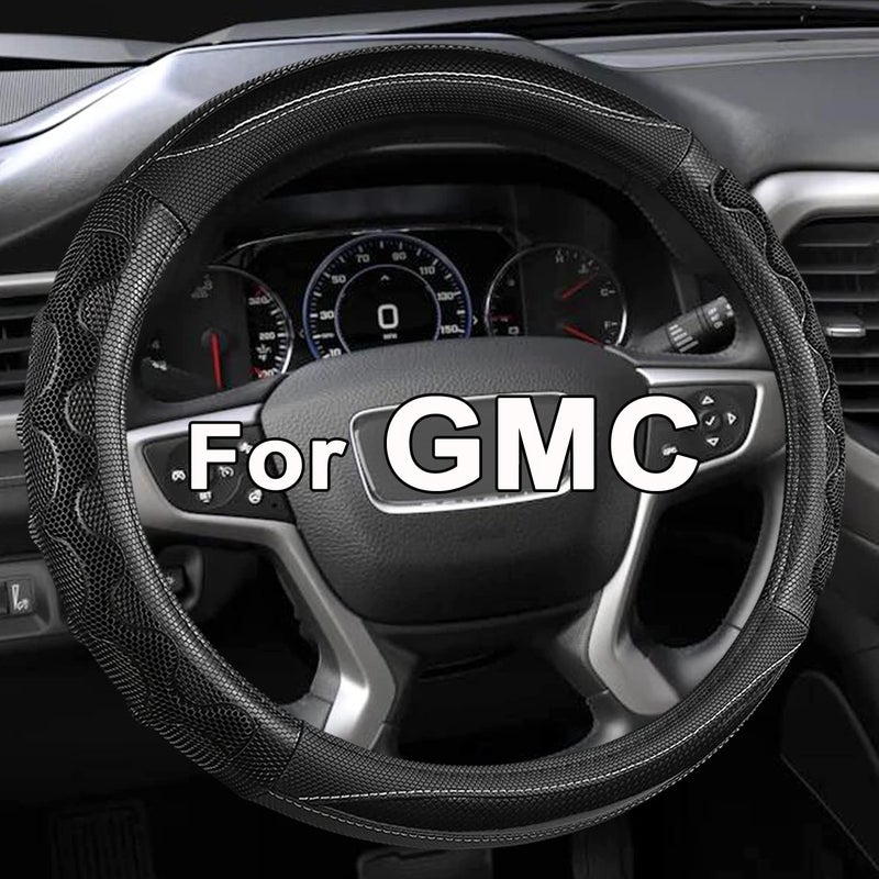 GIANT PANDA Steering Wheel Cover for GMC Sierra Acadia Terrain Yukon3D HoneycombBlackStandard Size