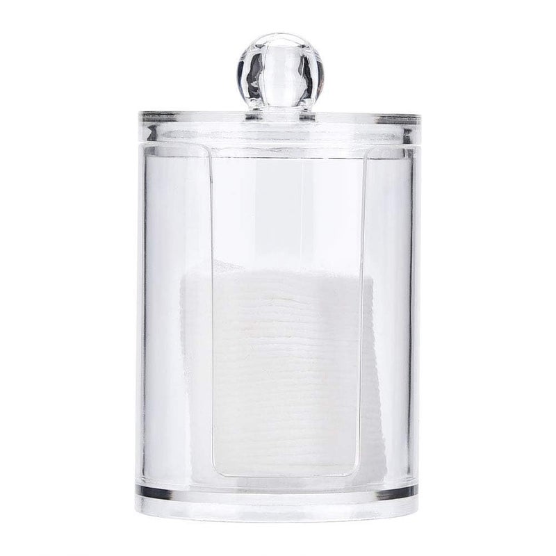 Gra8 Gra8 Plastic Cotton Swab Ball Pad Holder 15 Oz Apothecary Jar Clear Bathroom Container Organizer Dispenser 1Pcs  - Image 1