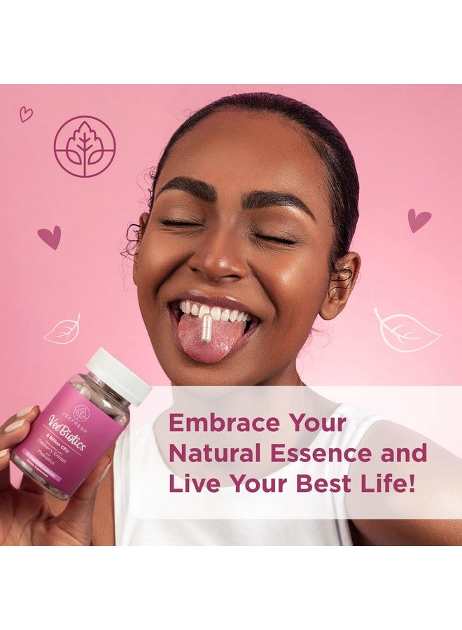 VeeFresh VeeBiotics Cranberry Probiotics for Women - 60 Capsules Women's Probiotics with Prebiotics & Cranberry Extract for pH Balance & Odor Control, Promotes Healthy Vaginal Flora & Overall Wellness - Image 5