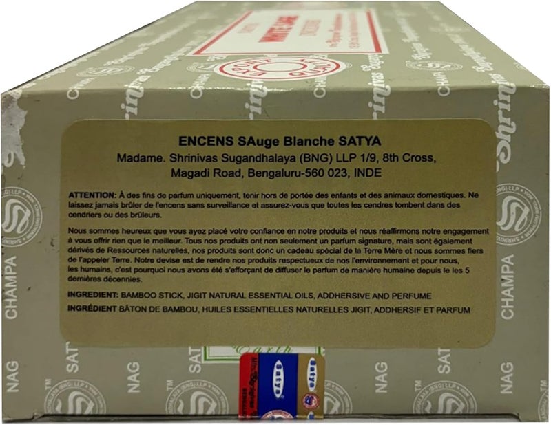 Satya Nag Champa White Sage incense sticks-12packs x 15grams by - Image 3