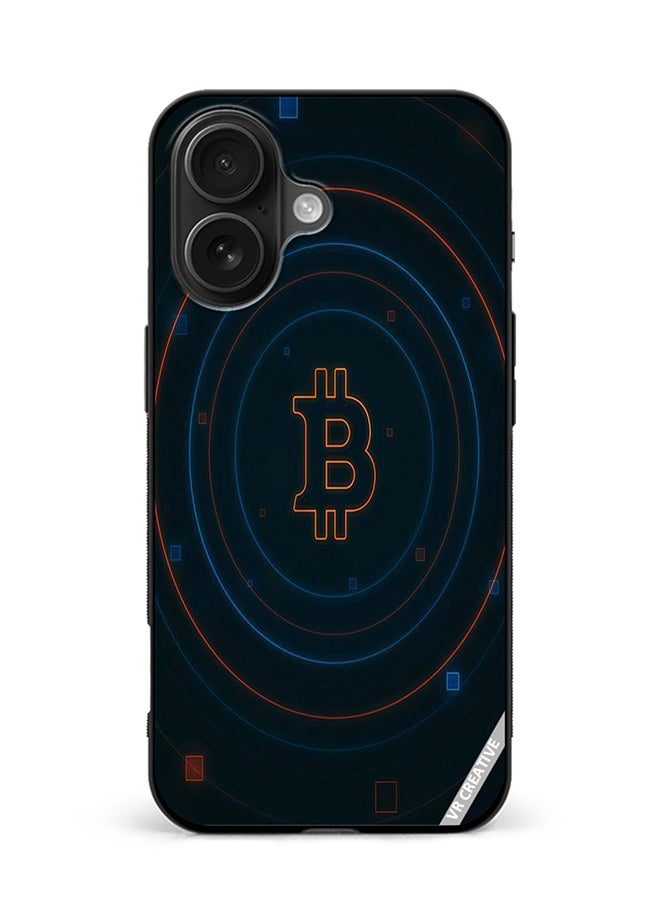 Protective Case Cover For Apple iPhone 16 Cryptocurrency Design Multicolour