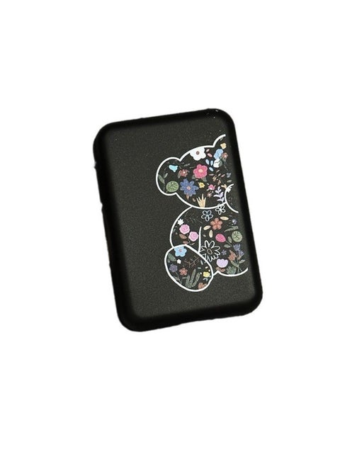 Suitable For Apple MagSafe External Battery Protective Case Anti-fall Charging Treasure Protective Case Black Bear-Specifications:Black