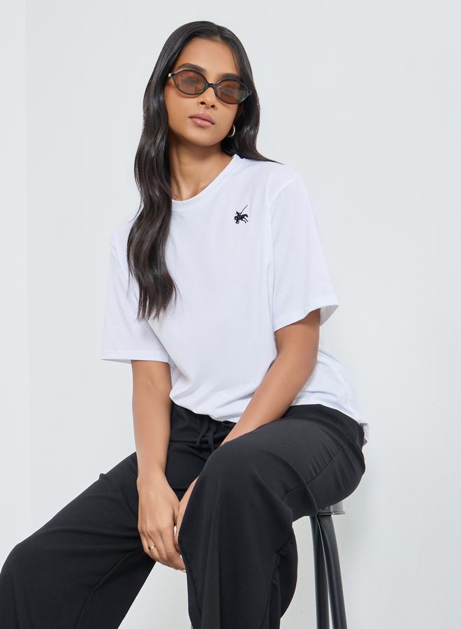 تايك تو تيشيرت قطني بتفاصيل مُطرزة - Image 1