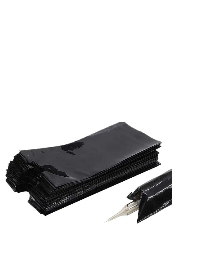 Tattoo Machine Pen Covers, 200 pcs Black Tattoo Pen Bags sleeves, Tattoo Machine Sleeves, Plastic Pen Type Bags for Tattoo Artist, Tattoo Kit for Beginners - Image 1