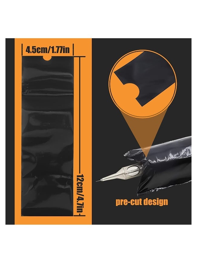 Tattoo Machine Pen Covers, 200 pcs Black Tattoo Pen Bags sleeves, Tattoo Machine Sleeves, Plastic Pen Type Bags for Tattoo Artist, Tattoo Kit for Beginners - Image 3
