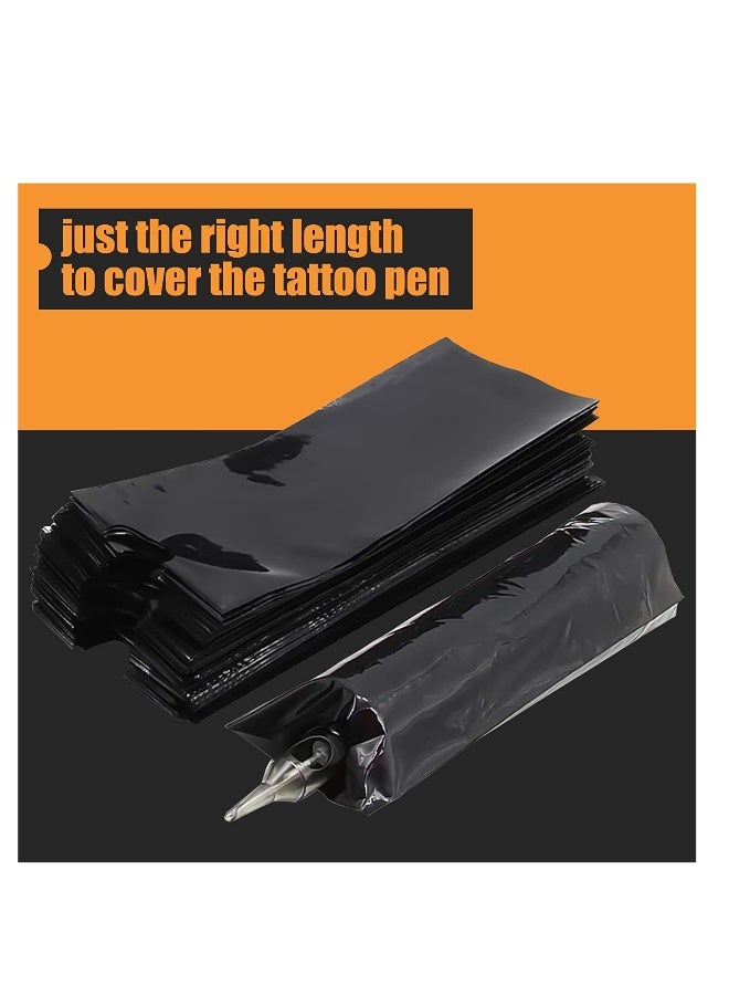 Tattoo Machine Pen Covers, 200 pcs Black Tattoo Pen Bags sleeves, Tattoo Machine Sleeves, Plastic Pen Type Bags for Tattoo Artist, Tattoo Kit for Beginners - Image 2