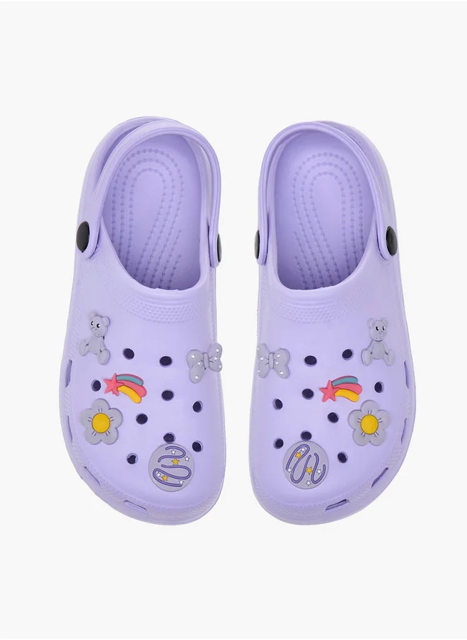 Aqua Applique Detail Clogs with Backstrap