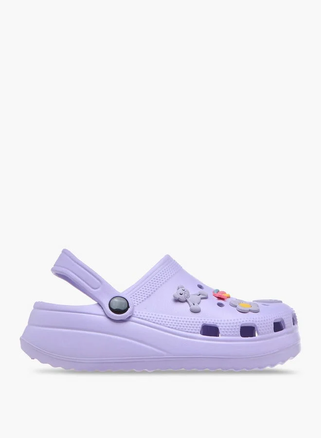 Aqua Applique Detail Clogs with Backstrap