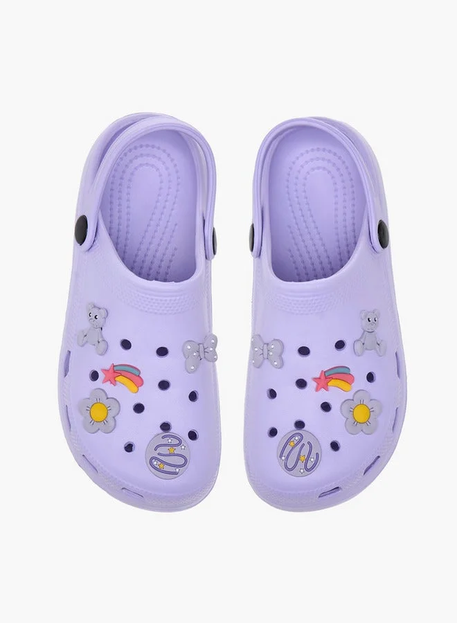 Aqua Applique Detail Clogs with Backstrap