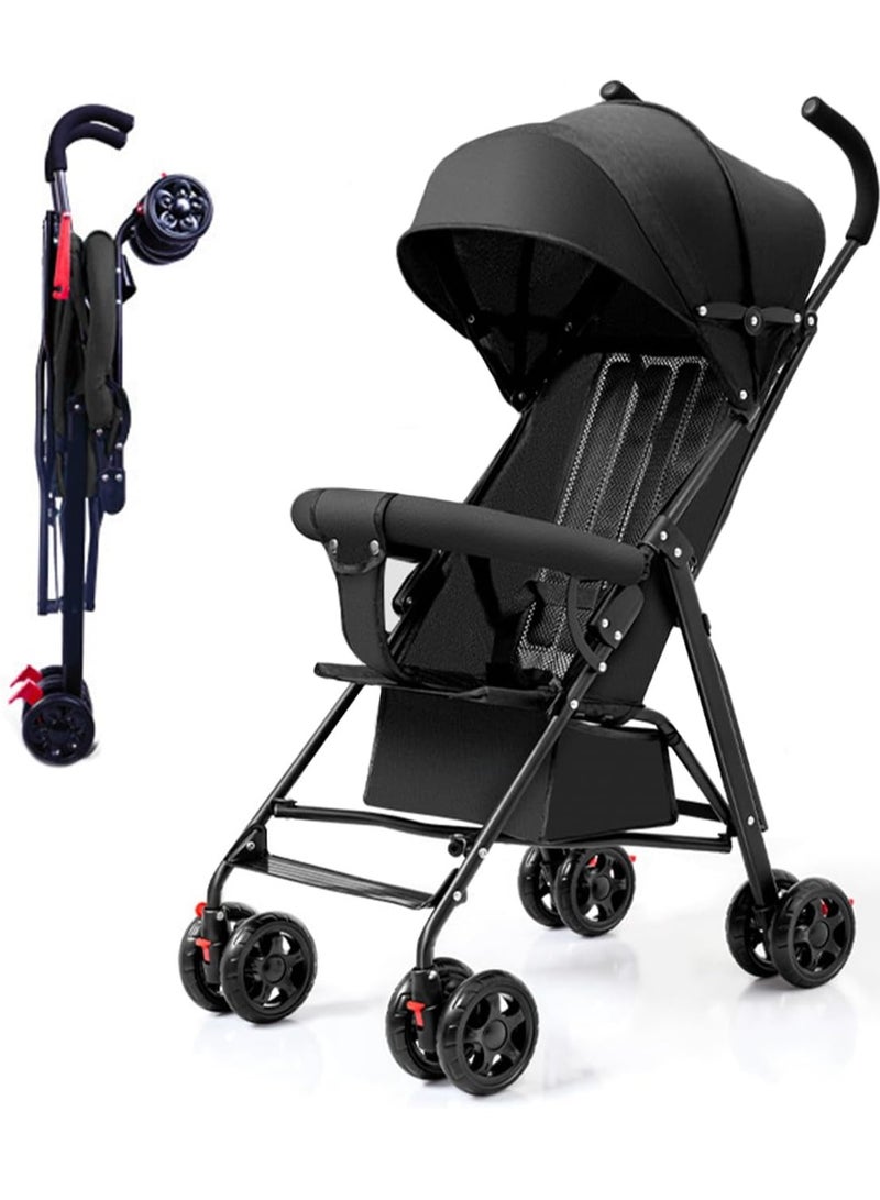 VUCATIN عربة أطفال خفيفة الوزن وقابلة للطي، وسلة تخزين كبيرة، وعجلات مقاومة للصدمات وقابلة للقفل - Image 1
