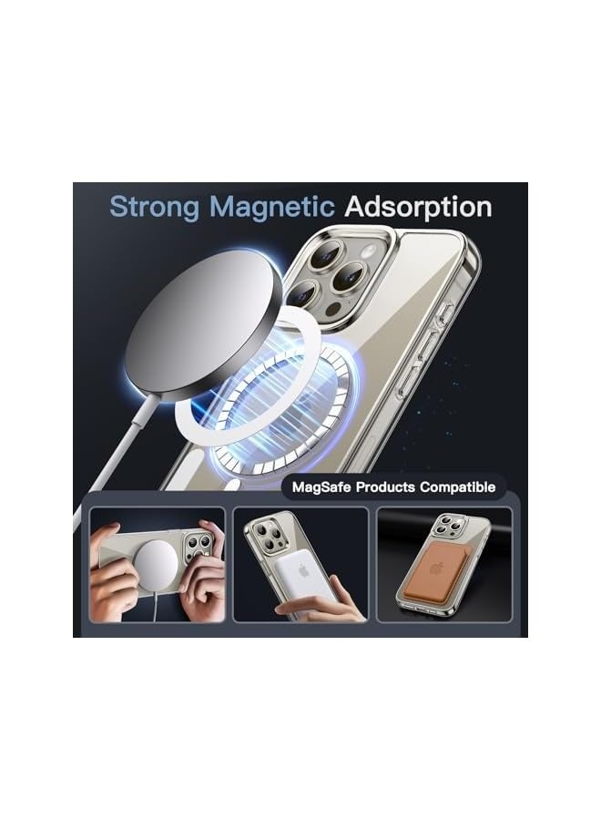 Jetech Magnetic Case for iPhone 15 Pro Max 6.7-Inch Compatible with MagSafe Wireless Charging, Shockproof Phone Bumper Cover, Anti-Scratch Clear Back (Clear) - Image 1