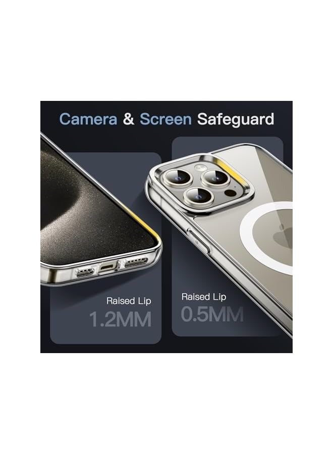 Jetech Magnetic Case for iPhone 15 Pro Max 6.7-Inch Compatible with MagSafe Wireless Charging, Shockproof Phone Bumper Cover, Anti-Scratch Clear Back (Clear) - Image 3