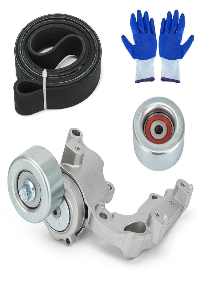 FQRANBO Drive Belt Tensioner and Idler Pulley Serpentine Belt Kit Compatible with Lexus IS250 ES350 Rx350 for Toyota Avalon Rav4 Sienna Camry Highlander Venza 3.5L V6 Replace 89374 7PK1550 1662031021 - Image 1