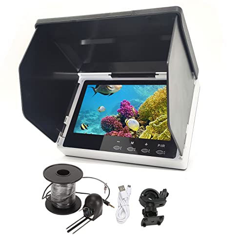 5 Underwater Fishing CameraPortable LCD Monitor HD Fish Finder IP67 Waterproof Camera 800 480 with Sun Visor2000cd Brightness Depth Camera with 30m984ft Cable Fit Ideal Gift