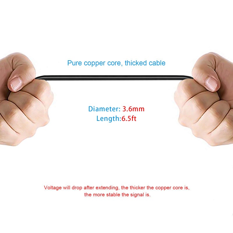 Pixelman 2.5mm Male to Female Backup Camera Extension Cable,6.5ft Rear View Camera Extension Cord for Dash Cam Mirror Cam Rearview Camera,Reverse Camera Wire for Car Pickup Truck SUV Van Rv Trailer - Image 5