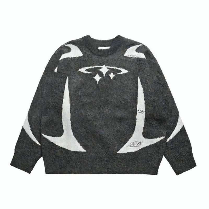 Chic Commuter Pullover Sweater, Loose Fit Round Neck Knitwear for Women - Image 2